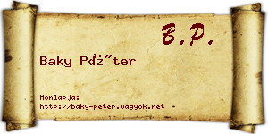 Baky Péter névjegykártya